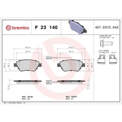 Placute frana Citroen Nemo Box (Aa) 02.08-, Nemo Mpv (Mpv) 04.09-; Fiat 500 (312) 07.07-, Qubo (225) 02.08-; Peugeot Bipper (Aa) 02.08-, Bipper Tepee foto