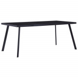 VidaXL Masă de bucătărie, negru, 160 x 80 x 75 cm, sticlă securizată