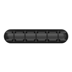 Organizator de cabluri, flippy, autoadeziv, multifunctional, 5 locuri de suport, 9.6x2.2cm, negru