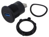 Adaptor USB 3.0 A soclu ONPOW cu filet M22 pentru montare pe panou
