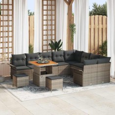 vidaXL Set de canapele pentru grădină 12 pcs Gri 80 x 80 x 71 cm 3364123