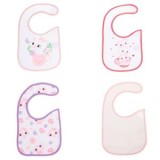 Set Bavete Medii pentru Bebeluși, 4 buc, Roz și Lila cu Model Pisică, 6+ Luni, CMCLASS