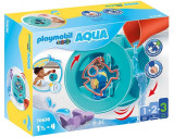 Jucarie interactiva - 123 Aqua - Roata de apa cu pui de rechin | Playmobil