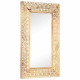 Cumpara ieftin Oglinda sculptata manual, 80x50x2,6 cm, lemn masiv de mango