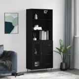 VidaXL Dulap &icirc;nalt, negru, 69,5x34x180 cm, lemn compozit