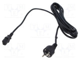 Cablu 3x1mm2 CEE 7/7 mufă IEC C13 mamă PVC 5m negru POS