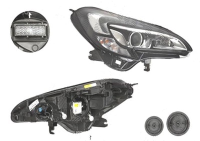 Far Opel Corsa E, 11.2014-, fata, Dreapta, xenon; cu lumini pentru curbe; cu LED daytime running light; D5S+H11+LED+PSY24W; electric, HELLA foto