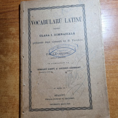 manual - vocabular latin pentru clasa 1-a gimnaziala - din anul 1887