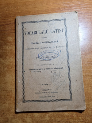 manual - vocabular latin pentru clasa 1-a gimnaziala - din anul 1887 foto