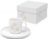 Set ceasca cu farfurioara Espresso - Pure Gold Berries Matte