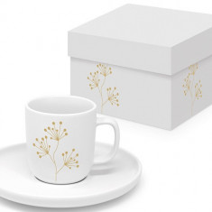 Set ceasca cu farfurioara Espresso - Pure Gold Berries Matte