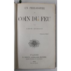 UN PHILOSOPHE AU COIN DU FEU par LOUIS JOURDAN , 1861