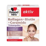 Cumpara ieftin 10 Fiole cu gust de mango si maracuja Kollagen + Biotina + Ceramide, Doppelherz