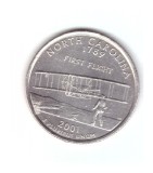 Moneda SUA 25 centi/quarter dollar 2001 D, North Carolina, stare buna, curata, America de Nord, Nichel