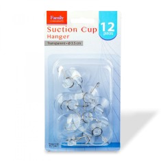 Carlig cu ventuza - 3,5 cm - transparent - 12 buc/pachet Best CarHome