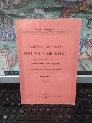 Comitetul spitalului Elisabeta Doamna caritatea gălățeană, Comptul definitiv de veniturile și cheltuielile casei comitetului 1910-1911 Galați 1912 054 foto