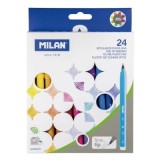 Carioci colorate Milan 80159, 24 culori, varf 2mm, blister carton