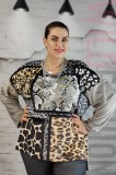 L871-18 Bluza casual cu imprimeu si strasuri