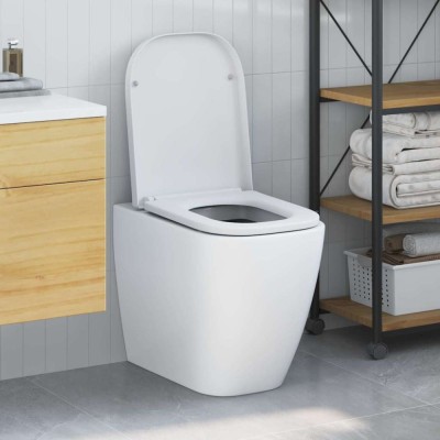 Capac WC cu eliberare rapidă, &amp;icirc;nchidere lentă, alb, duroplast foto