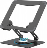 Cumpara ieftin Suport pentru laptotp Soundance, cu baza rotativa 360 grade, metal, negru