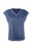 Tricou dama Zusss, decolteu V, Bleumarin