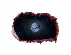 Autocolant decorativ, Gaura in perete, Planete, Multicolor, 83 cm, 127ST-1 foto
