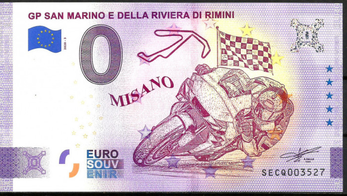 !!! RARR : 0 EURO SOUVENIR - ITALIA , MISANO , GP SAN MARINO - 2020.3 - UNC