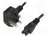 Cablu alimentare AC, 1.5m, 3 fire, culoare negru, BS 1363 (G) mufa, IEC C5 mama, ESPE - foto