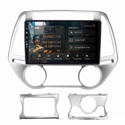 Navigatie Hyundai I20 (2012-2014) 4GB RAM Android 13 Quadcore DSP GPS Wi-FI Carplay Android Auto USB Bluetooth Waze Touchscreen 9 inch foto