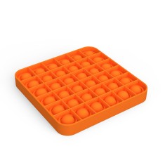 Jucarie antistres, Pop it, silicon, patrat, 12.5 cm, portocaliu foto