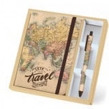 Set carnet si pix - Harta lumii, A5 | I-Total