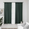 Draperii opace aspect in, cu c&acirc;rlige, 2 buc., verde, 140x175 cm