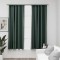 Draperii opace aspect in, cu c&acirc;rlige, 2 buc., verde, 140x175 cm