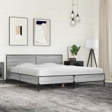 VidaXL Cadru de pat, gri sonoma, 180x200 cm, lemn prelucrat și metal
