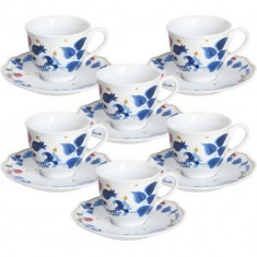 Set 6 cesti de cafea cu farfurie Poema Alchimia, Andrea Fontebasso, 100 ml, portelan, multicolor