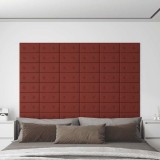 Panouri de perete 12 buc. roșu vin 30x15 cm, piele eco, 0,54 m&sup2;