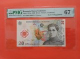 Bancnota 20 lei 2023 RADAR gradata PMG 67 GEM UNC EPQ