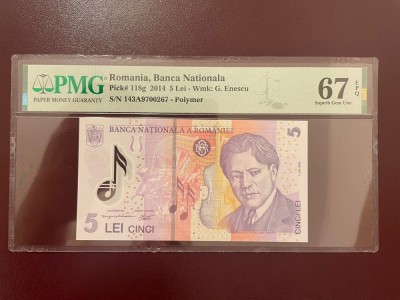 Romania 5 lei 2014 pick 118g grad 67 pmg foto