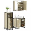 Gossi set mobilier de baie, 3 piese, stejar sonoma, lemn prelucrat