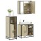 Gossi set mobilier de baie, 3 piese, stejar sonoma, lemn prelucrat
