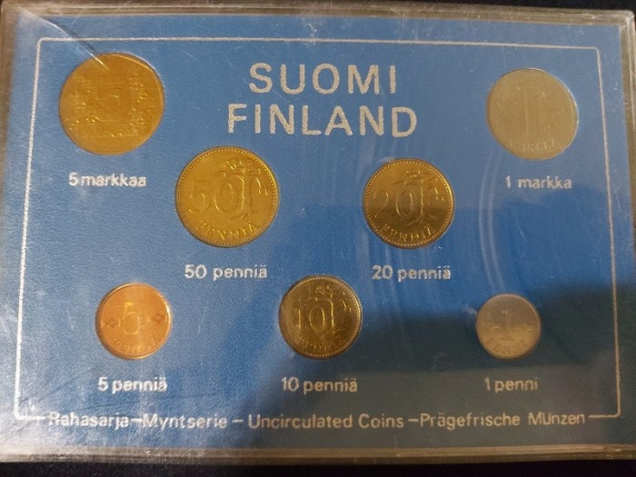 Seria completata monede - Finland 1976 - 7 monede