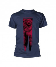 Tricou Unisex Game Of Thrones Targaryen Flag - Fire &amp;amp; Blood foto