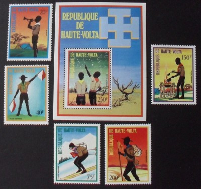 Haute Volta 1973 Scouting set+perf. sheet MNH DA.090 foto