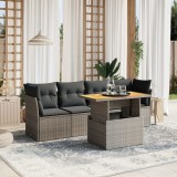 Cumpara ieftin Gossi set canapea de gradina cu perne, 5 piese, gri, poliratan