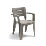 Scaun de gradina Leziter Milla din plastic, cappuccino, 60x58x79 cm