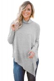 BL973-18 Bluza larga, usor asimetrica, cu guler inalt, XXL