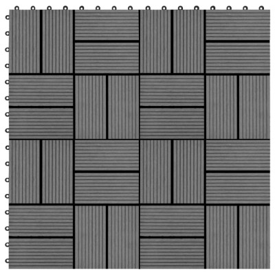 Plăci de pardoseală, 22 buc., gri, 30 x 30 cm, WPC, 2 mp foto