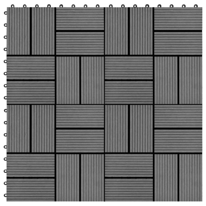 Plăci de pardoseală, 22 buc., gri, 30 x 30 cm, WPC, 2 mp