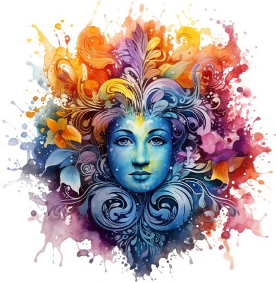 Sticker decorativ, Woman, Turcoaz, 61 cm, 1328STK-3 foto