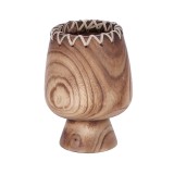 Cumpara ieftin Vaza flori lemn maro 18,5 x 24 cm